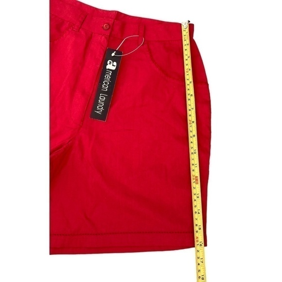 NWT vintage dead stock red 100% cotton high waisted shorts with eyelet details - Picture 2 of 11